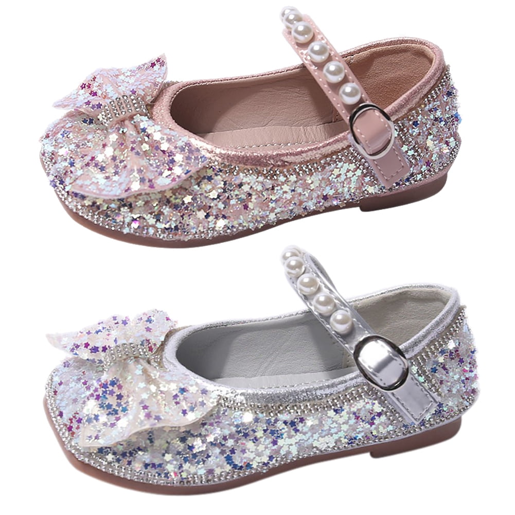 Toddler Little Girl Dress Shoes - Big Girl's Mary Jane Glitter Sparkly ...