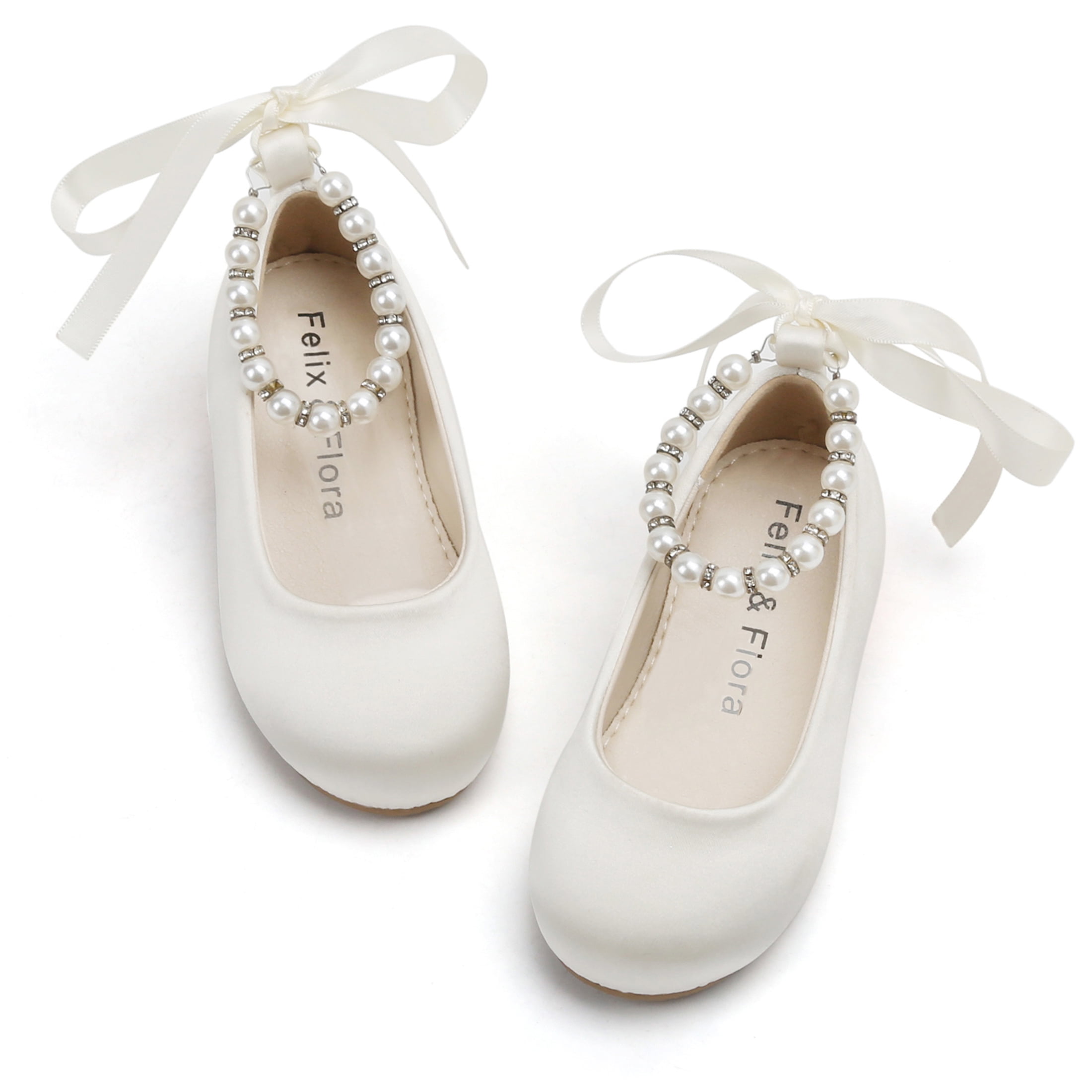 Little Girls White Special Occasion Rosette Flats 11-4 Kids main image 0