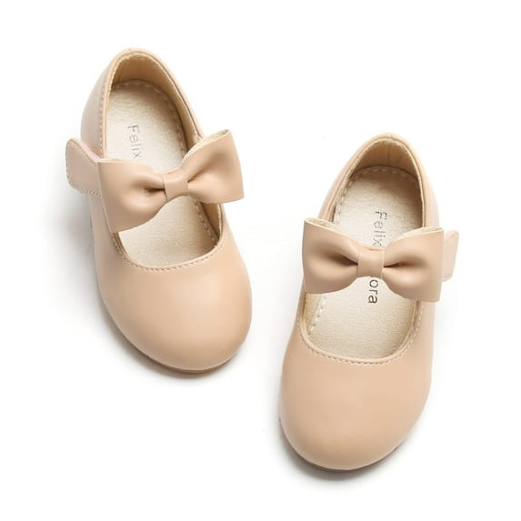 Toddler Little Girl Nude Dress Shoes Size 5 - Girl Ballet Flats Wedding Party