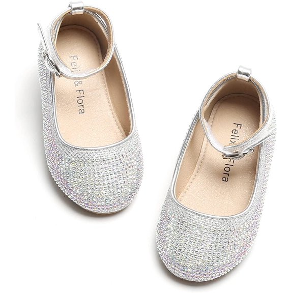 Toddler Little Girl Princess Dress Shoes-Mary Jane Flats for Girl Party School Shoes.