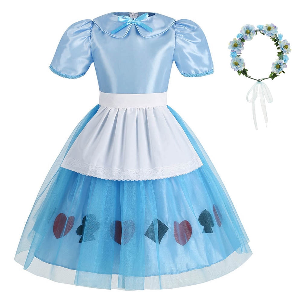 Toddler Little Girls Alice Dress Halloween Party Outfit with Apron ...