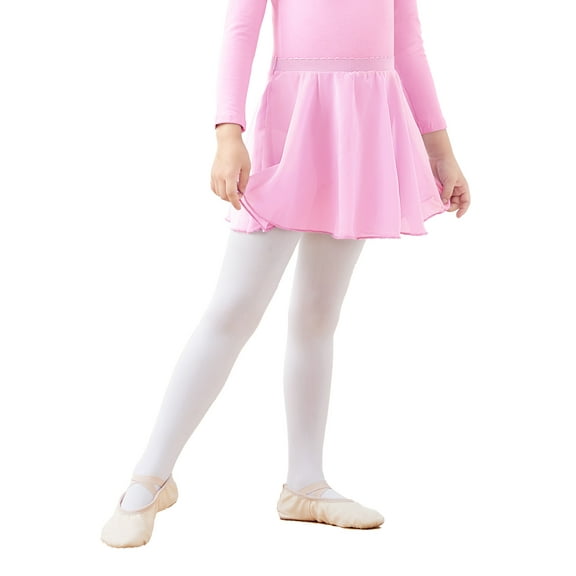 Toddler Little Girls Ballet Dance Chiffon Skate Skirt with Elastic Waist