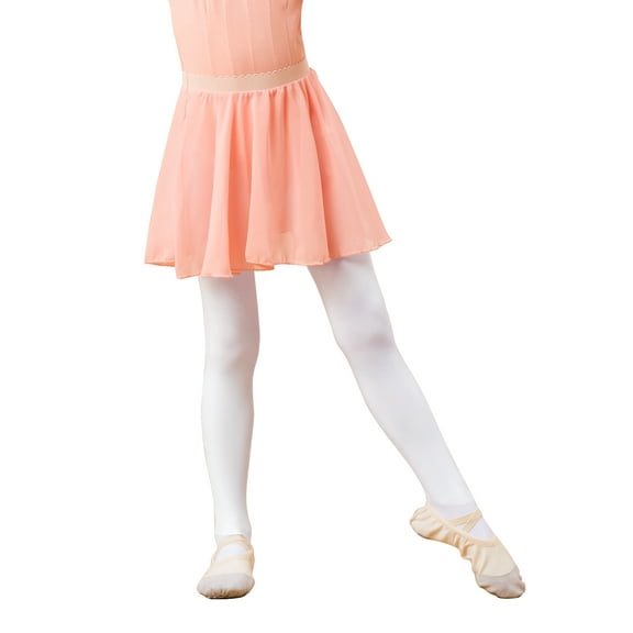Toddler Little Girls Ballet Dance Chiffon Skate Skirt with Elastic Waist