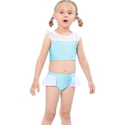 KAWELL Little Girls Two-Piece Summer Swimwear Role Play Bikini Swim Suit Toddler Tankini Red 3-10 Years