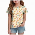 thumbnail image 1 of Toddler/Little Girls Cotton Blend girls daily wear clothing 24 Months 2t 3t 4t 5t 6t 7t Bunny Graphic Short Sleeve T-Shirt Gibobby,6-7 Years,Light Yellow, 1 of 6