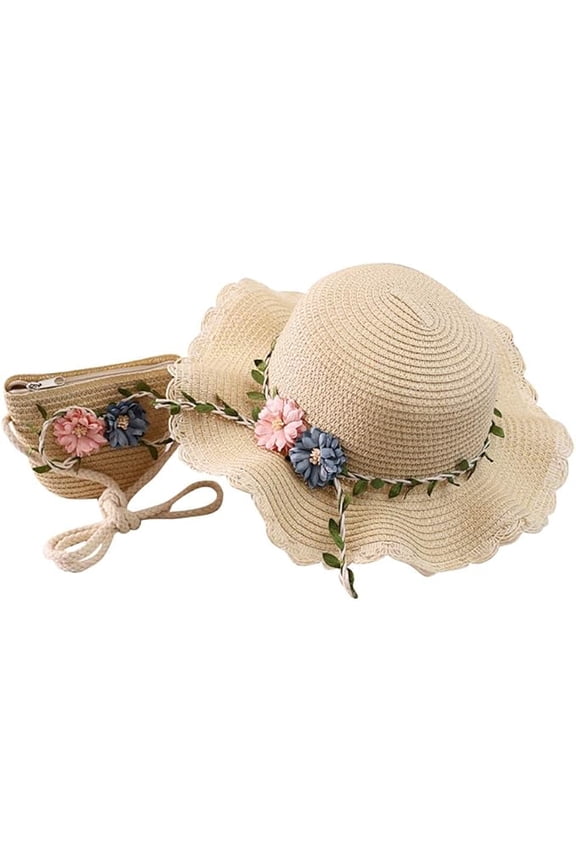 Toddler Little Girls Easter Bonnet Spring Hat Dress Up Hat & Bag Set