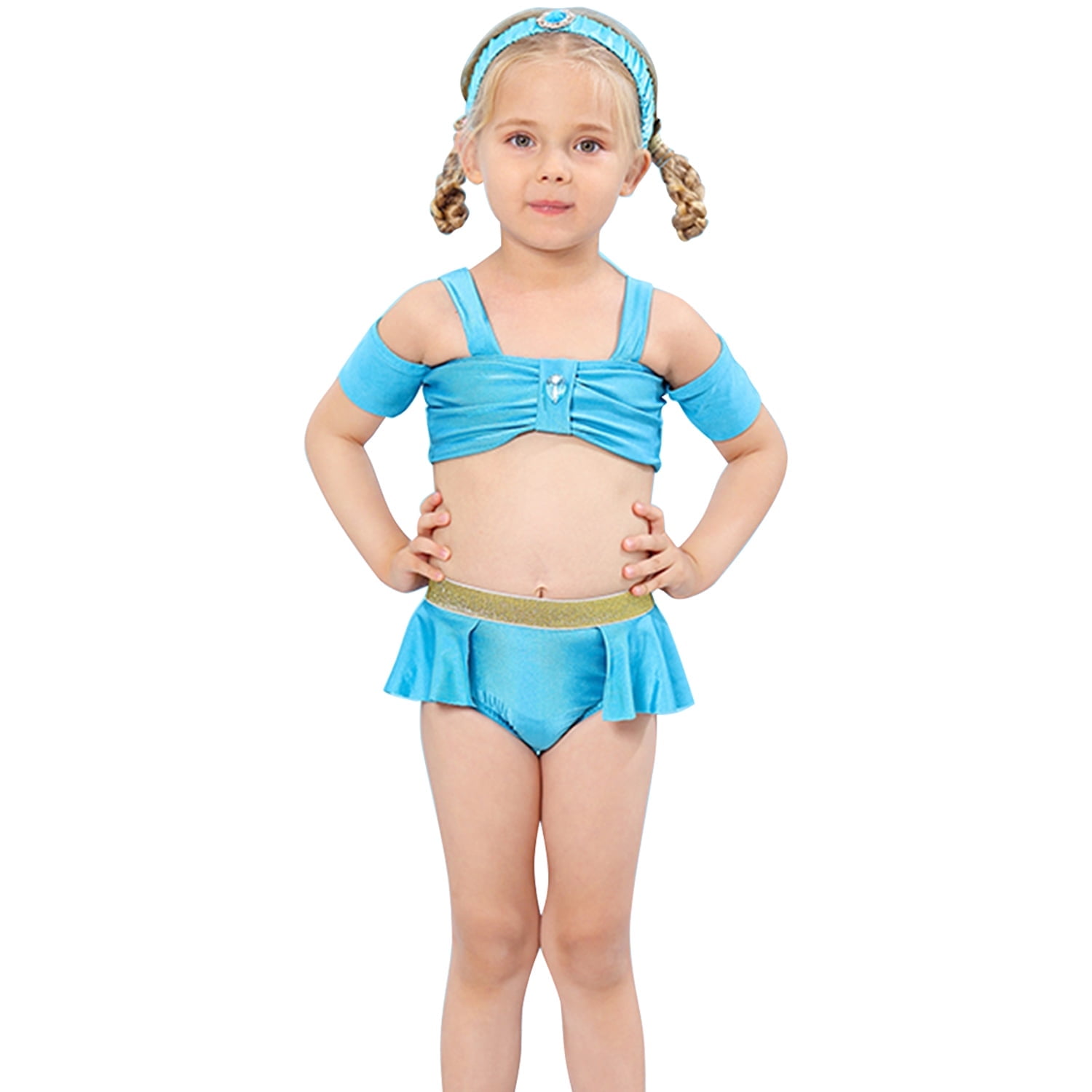 Toddler Little Girls Jasmine Princess 2 Piece Tankini Swimsuit Swimwear Walmart