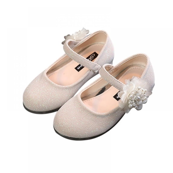 Toddler Little Girls Mary Jane Ballerina Shoes Wedding Bridesmaids Low Heels Glitter Party Dress Shoes
