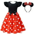 thumbnail image 1 of Toddler Little Girls Polka Dots Fancy Dress Halloween Costume Birthday Party Outfit with Mouse Ears Hair Hoop, 1 of 6