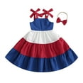 thumbnail image 1 of Toddler Little Girls Rainbow Dress 2Y 3Y 4Y 5Y 6Y 7Y Princess Flowy Dresses Ruffle Boho Sundress Fourth 4th of July Outfit, 1 of 10