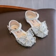 thumbnail image 1 of Toddler/Little Girls Summer Bow Pearl Soft Bottom Princess Sandals Ballerina Flat Mary Jane Princess Dress Shoes - Wedding School Party, 1 of 6