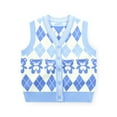thumbnail image 1 of Toddler Little Girls Sweater Vest Knitted Sleeveless Button Down V-Neck Knitwear Sleeveless Sweater for Spring Autumn Winter, 1 of 6