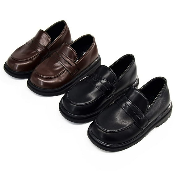 Toddler Little Kid Boys Girls Oxford Shoes PU Leather School Loafer Flats Uniform Dress Shoes