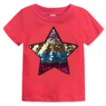 thumbnail image 1 of Toddler Little Kids Baby Boys Girls Magic Flip Sequins Tshirt Short Sleeve Crew Neck Pullover Tees Tops, 1 of 5