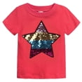 thumbnail image 1 of Toddler Little Kids Baby Boys Girls Magic Flip Sequins Tshirt Short Sleeve Crew Neck Pullover Tees Tops, 1 of 5
