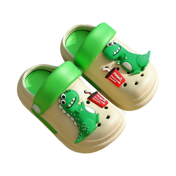 Toddler Little Kids Clogs Slippers Sandals, Non- Girls Boys Clogs Slide Lightweight Garden Shoes -on Beach Pool Shower Slippers for Age 2-11,Color:Green