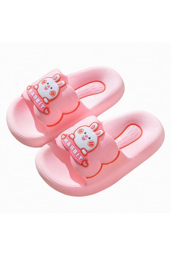 Toddler Little Kids Dinosaur Beach Pool Slides Anti-Skid Shower Slippers Cute Cartoon Summer Outdoor Shoes Soft Comfy Home Bath Sandals for Toddler Boys and Girls Gibobby,9,Pink