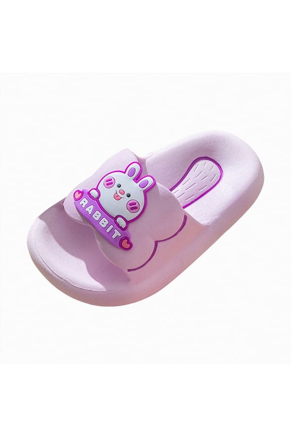 Toddler Little Kids Dinosaur Beach Pool Slides Anti-Skid Shower Slippers Cute Cartoon Summer Outdoor Shoes Soft Comfy Home Bath Sandals for Toddler Boys and Girls Gibobby,3,Purple