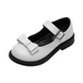 thumbnail image 1 of Toddler Little Kids Girls Classic Low Heel Dress Shoes Mary Jane Flats Back to School Uniform Shoes (34,Beige), 1 of 5