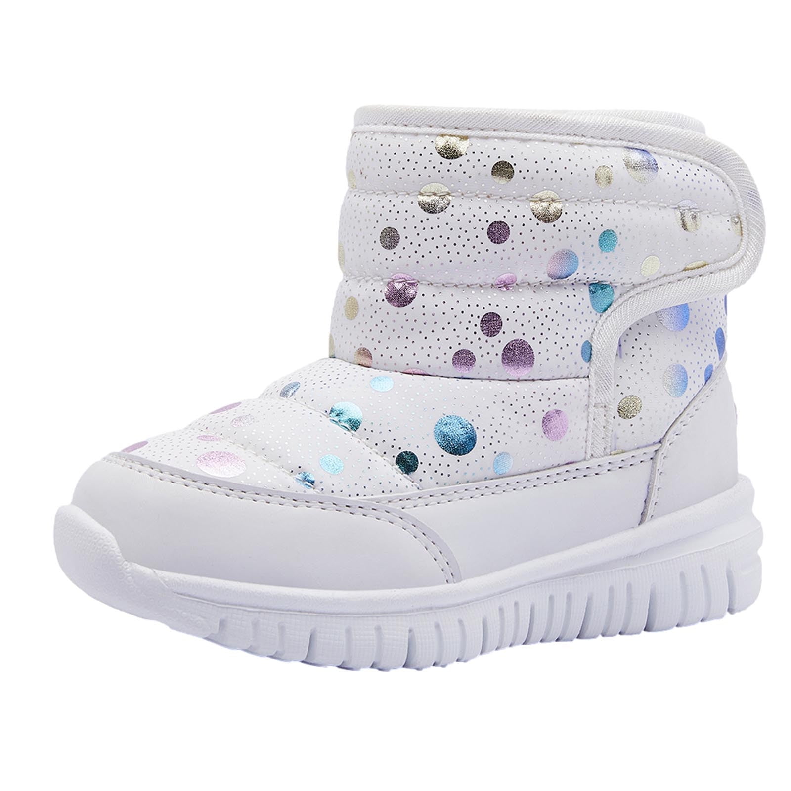  Toddler Kids Led Shoes Winter Luminous Cotton Light Boots Snow  Shoes Girls Boys Snowproof Fleece (Beige, 6 Infant)