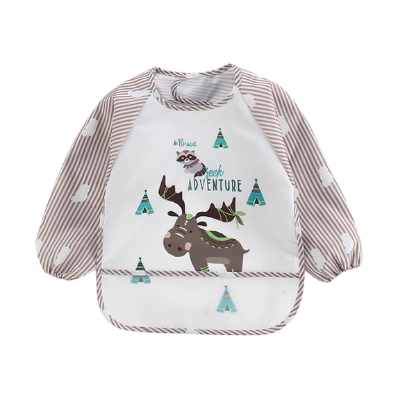 Toddler Long Sleeve Baby Bibs Waterproof Sleeved Bib Soft Cartoon for Girls Boys Big And Tall Bib Baby Eating Bib Baby Boy Bibs Feeding Baby Apron Baby Drooling Bibs for Girls Long Sleeve Bib Farm