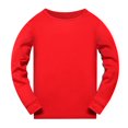 thumbnail image 1 of Toddler Long Sleeve Shirt Classic Plain Colored Kid Comfy Tee Shirts Girls Under Shirts for Teen Boys 5-6 Years, 1 of 3