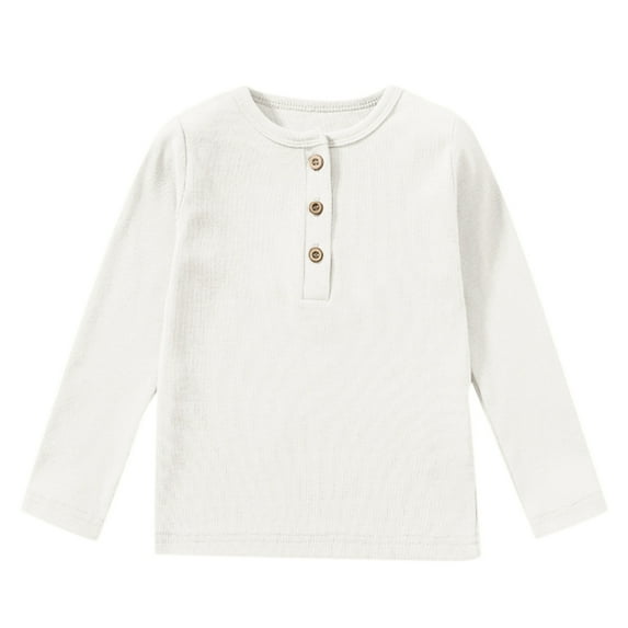 Toddler Long Sleeve Shirt Colored Print Basic Comfy Tee Shirts Back To School Clothes for Kids Girls and Boys 4-5 Years