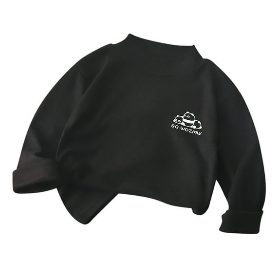 Toddler Long Sleeve Shirt Kid Tee Shirts Crewneck Pullover Tops Kids Collar Print Toddler Fall Clothes for Boys Girls Size 12-18 Months