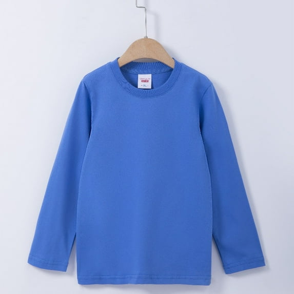 Toddler Long Sleeve T-Shirts Girls Basic Tee Shirts Crewneck Girls Blouse Kids Solid Color Toddler Fall Sweatshirt for Girls Size 6-7 Years