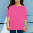 thumbnail image 1 of Youth Girls Boys Long Sleeve Shirts Girls Tee Shirts Crewneck Tee Tops Kids Solid Color Polo Shirts for Girls Size 4-5 Years, 1 of 3