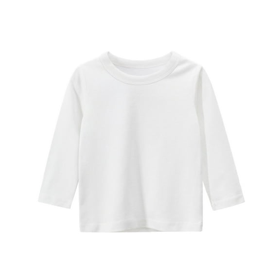 Toddler Long Sleeve T-Shirts Girls Tee Shirts Casual Tees Shirt Tops Plain Colored Boys Fall Shirts for Kids 1-2 Years