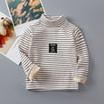 thumbnail image 1 of Kids Thermal Shirts Long Sleeve Toddler Basic Tee Casual Tees Shirt Tops Kids Collar Print Toddler Fall Sweatshirt for Boys Girls Size 3-4 Years, 1 of 5