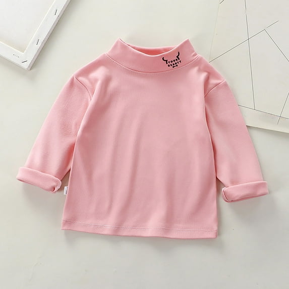 Toddler Long Sleeve T-Shirts Toddler Basic Tee Crewneck Girls Blouse Kids Solid Color Polo Shirts for Teen Girls 4-5 Years