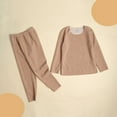 thumbnail image 1 of Toddler Long Underwear Set Winter 2 Piece Lounge Comfatable Thermal Long Sleeve Warm Fleece Lined Athletic Base Layer Tops Legging Pant Set for Boys Girls, 1 of 3