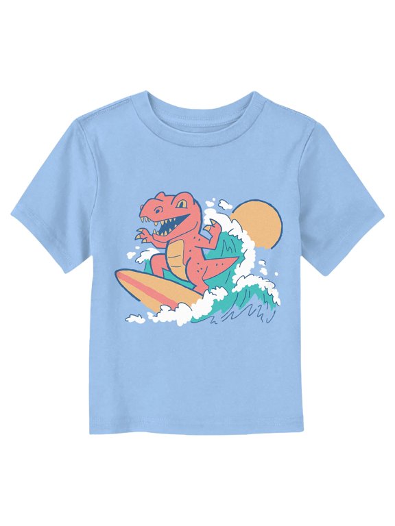 Toddler Lost Gods Summer Dino Surfing T Shirt