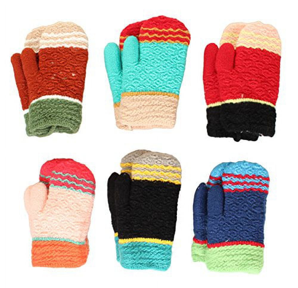 Toddler Magic Acrylic Insulated Mittens 6Pack(Multicolor, One Size