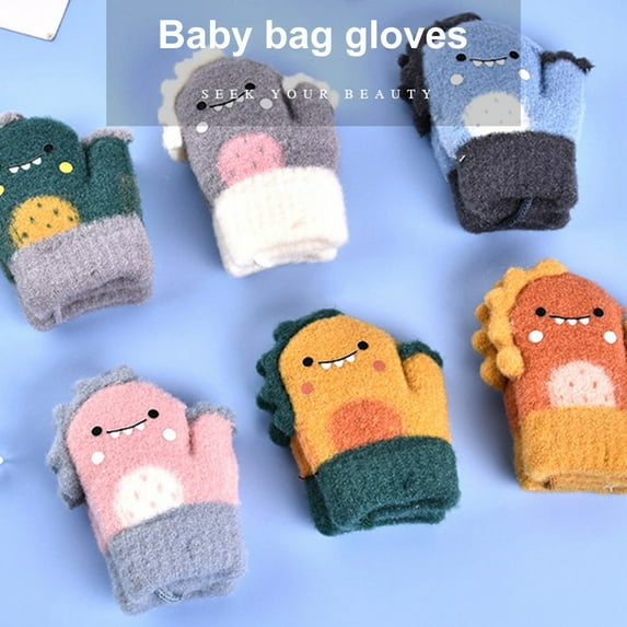Toddler Magic Stretch Mittens Little Girls Soft Knit Mitten Baby Boys Winter Knitted Gloves