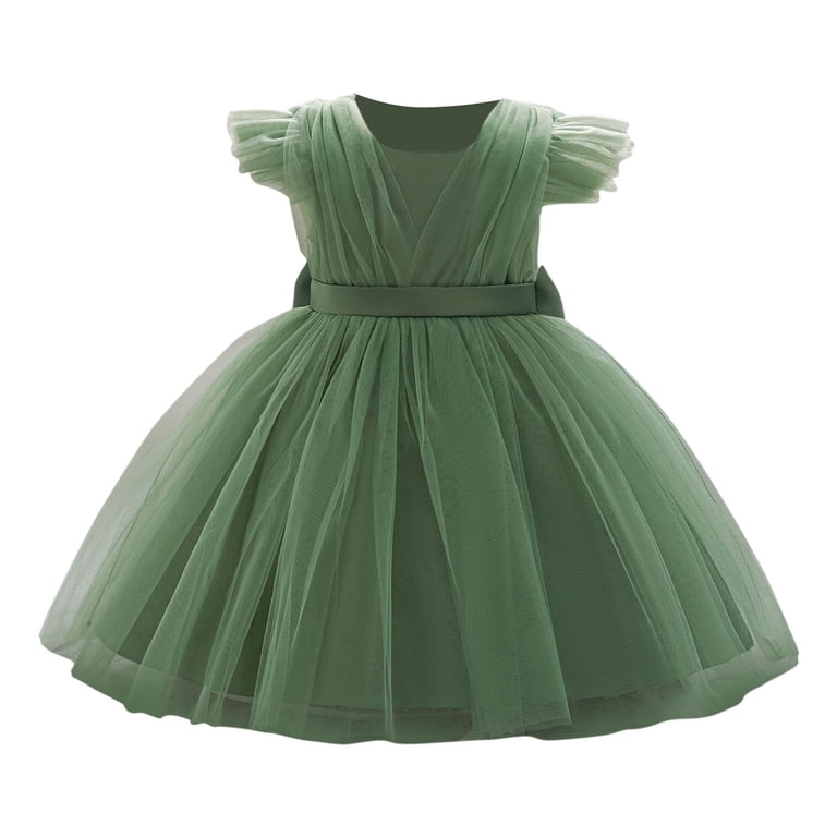 mesh tutu dress Toddler Mesh Tutu Dresses Ruffle Sleeve Multi-layer Tulle Flower Wedding  Birthday Summer Baby Girls Dress 6M-3Y