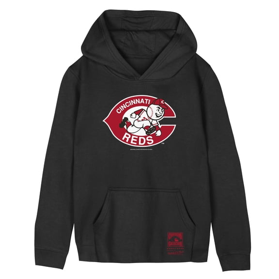 Toddler Mitchell & Ness  Black Cincinnati Reds Retro Logo Hoodie