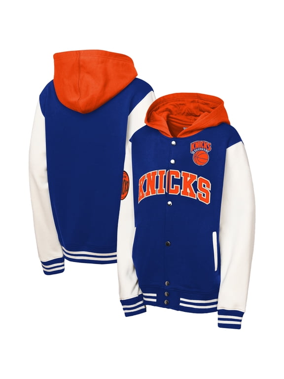 Toddler Mitchell & Ness Blue New York Knicks Courtside Fleece Full-Snap Jacket