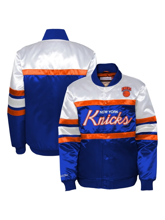 Toddler Mitchell & Ness Blue New York Knicks Head Coach Satin Full-Snap Jacket