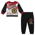 thumbnail image 1 of Toddler Mitchell & Ness Chicago Blackhawks Two-Piece Oversized Block Buster Fleece Sweatshirt & Pants SetSet, 1 of 5