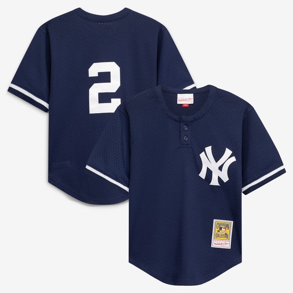Toddler Mitchell & Ness Derek Jeter Navy New York Yankees Cooperstown Collection Mesh Batting Practice Jersey