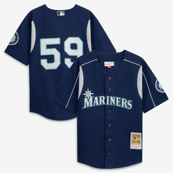 Toddler-Mitchell & Ness Felix Hernandez Navy Seattle Mariners Throwback Mesh Batting Practice Jersey
