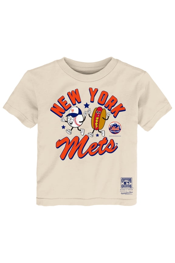 Toddler Mitchell & Ness  Natural New York Mets Snack T-Shirt