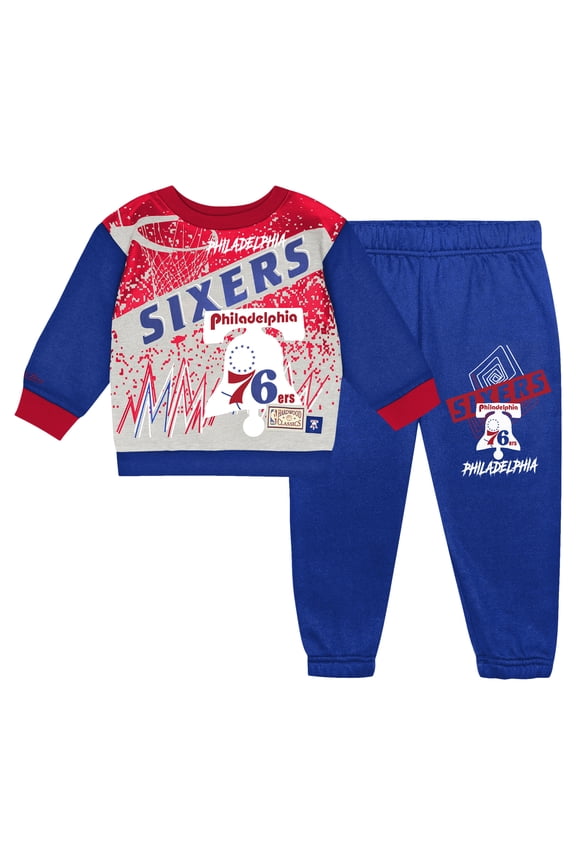 Toddler Mitchell & Ness Philadelphia 76ers Blockbuster Oversized Fleece Pant Set