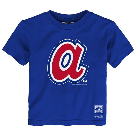 Toddler Mitchell & Ness Royal Atlanta Braves Retro Logo T-Shirt