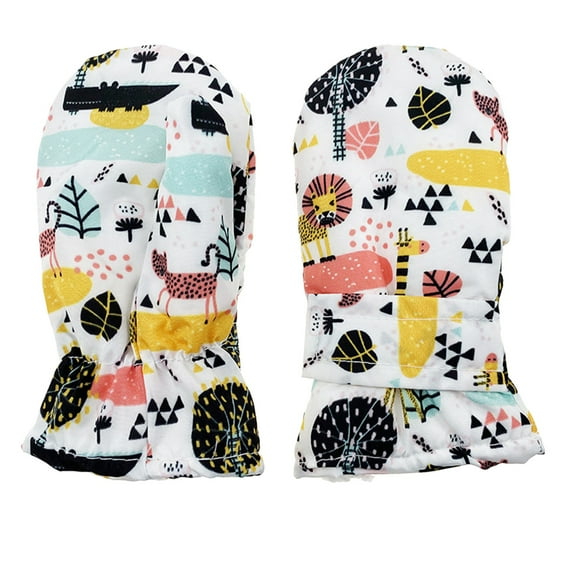 Toddler Mittens Cartoon Water-proof Skiing Gloves Toddler Snow Gloves Kids Baby Winter Mittens For Girls Boys L 2 Years-3 Years