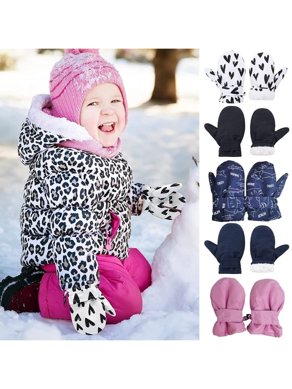 Toddler Mittens Classic Solid Soft Inner Lining and Toasty Warm for Kids recess time and freezing weather winter getaways