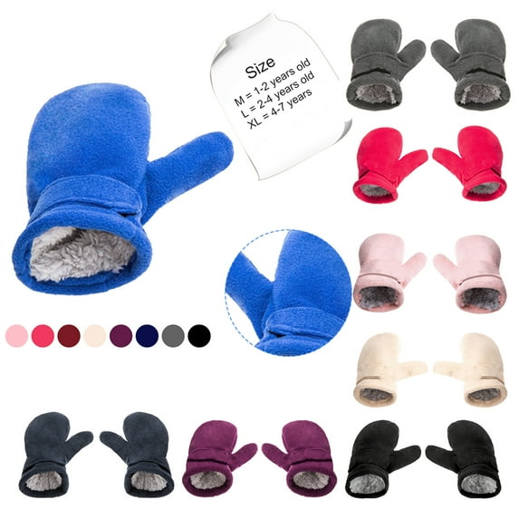 Toddler Mittens Waterproof Toddler Snow Gloves Lined Fleece Kids Gloves Winter Baby Mittens Unisex Snow Toddler Gloves